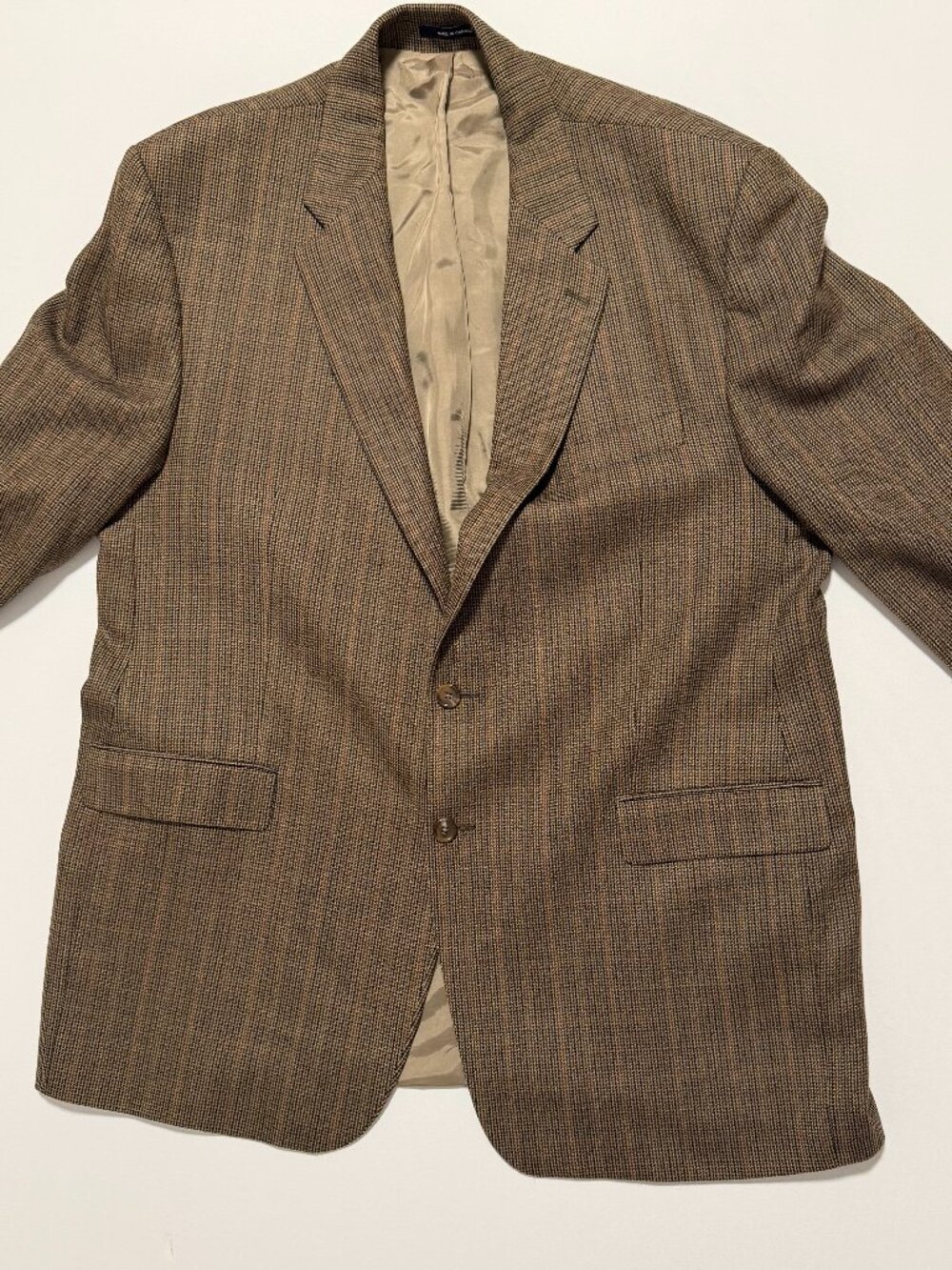 Chaps Ralph Lauren Blazer 100% Lambs Wool Sport Coat Brown Men's size 48L